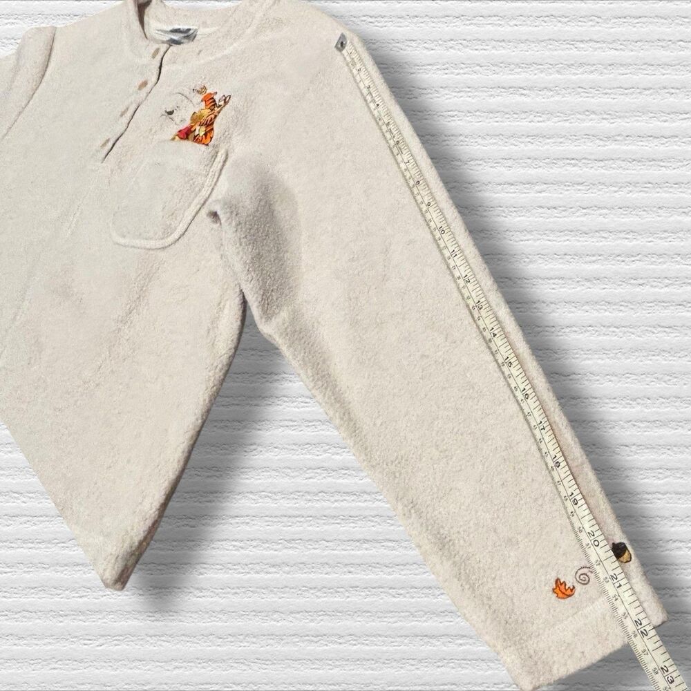 Vtg 90s Disney Catalog Winnie the Pooh Tigger Fall Fleece Henley Sweatshirt S - Picture 8 of 11